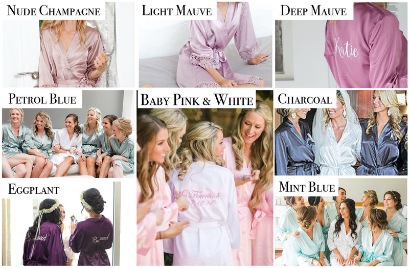 Monogram Personalized Bridesmaids Robes, Bridesmaid Gift, Maid of Honor, mother of the bride or groom, matron of honor, satin kimono robe