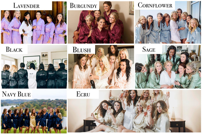 Monogram Personalized Bridesmaids Robes, Bridesmaid Gift, Maid of Honor, mother of the bride or groom, matron of honor, satin kimono robe