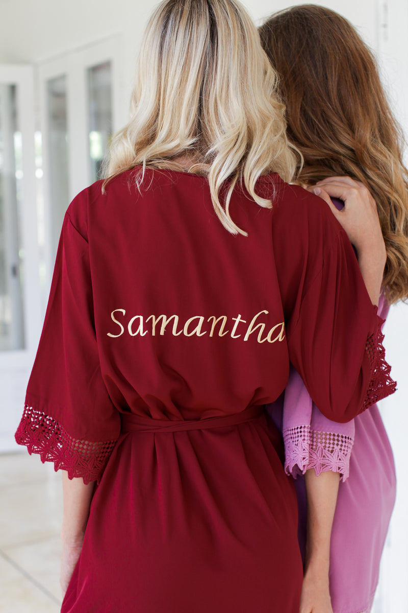 Burgundy Lace Robes, Bridesmaid Robes, Bridesmaids Robe, Bridesmaids Robes, Bridal Robes, Getting Ready Robes, Bridal Robe, Wedding Day Robes
